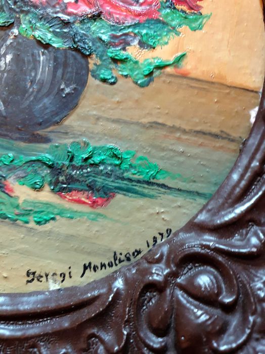 Vand tablou, glastra cu flori