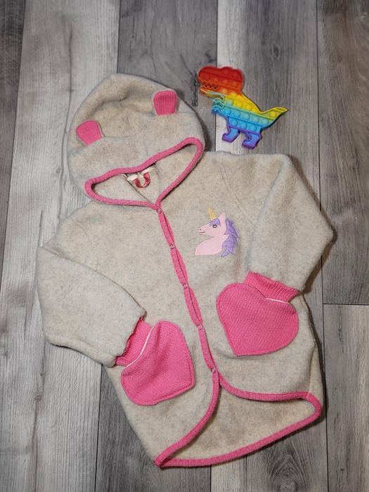 HANDMADE - Jachetă fleece din lână merinos