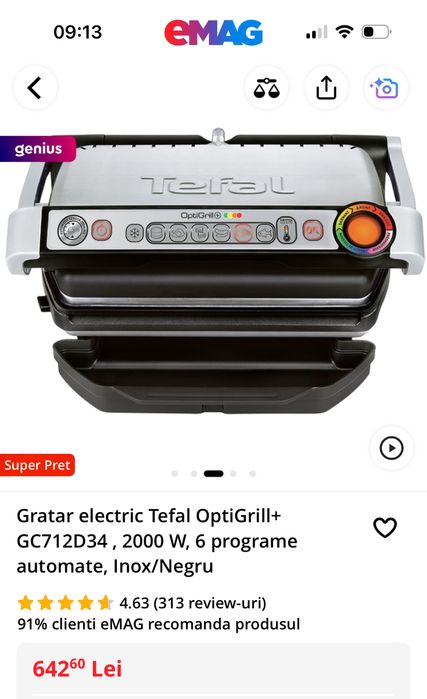 Vand Gratar electric Tefal Opti Grill