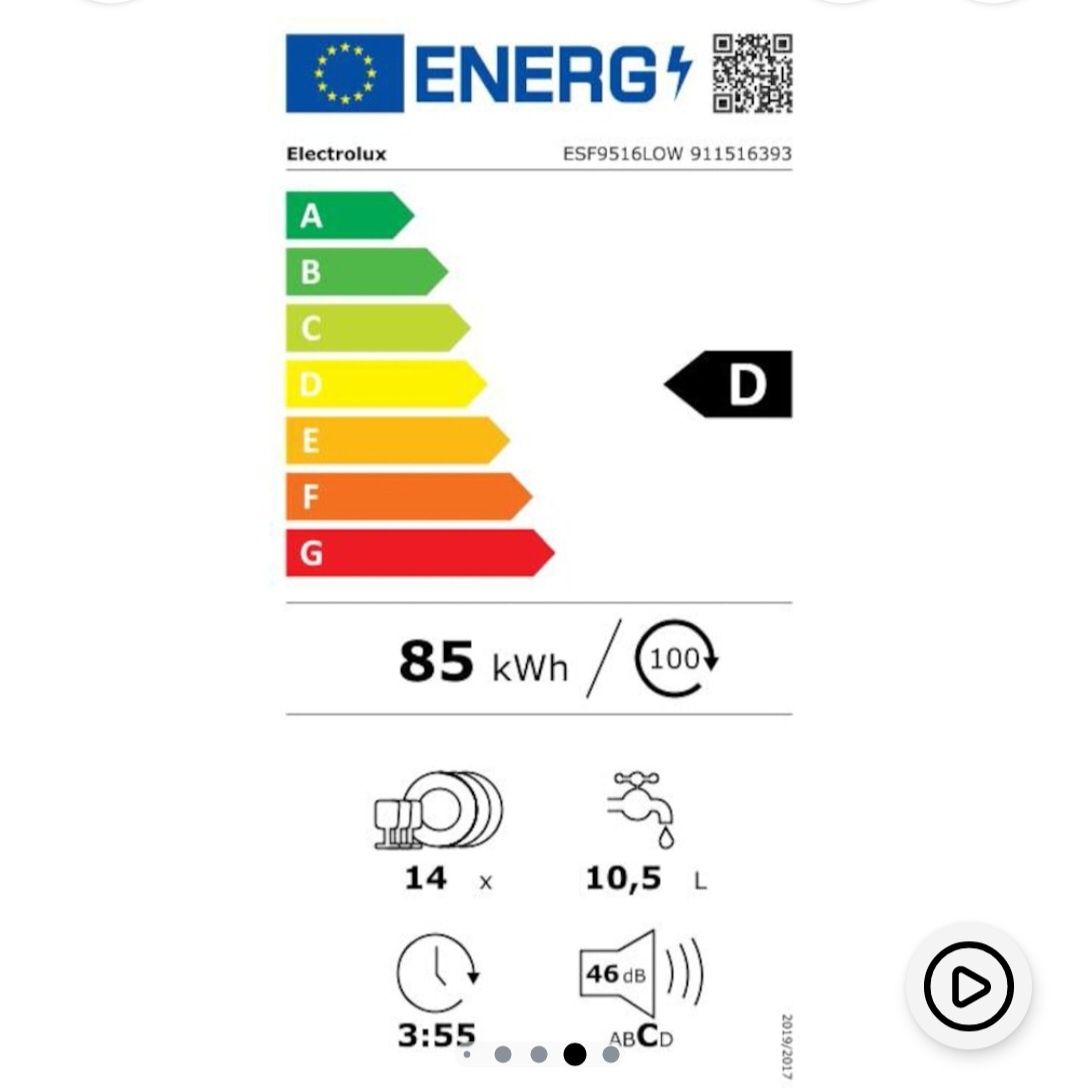 Masina de spalat vase Electrolux ESF9516LOW, 14 seturi, 6 programe, Cl