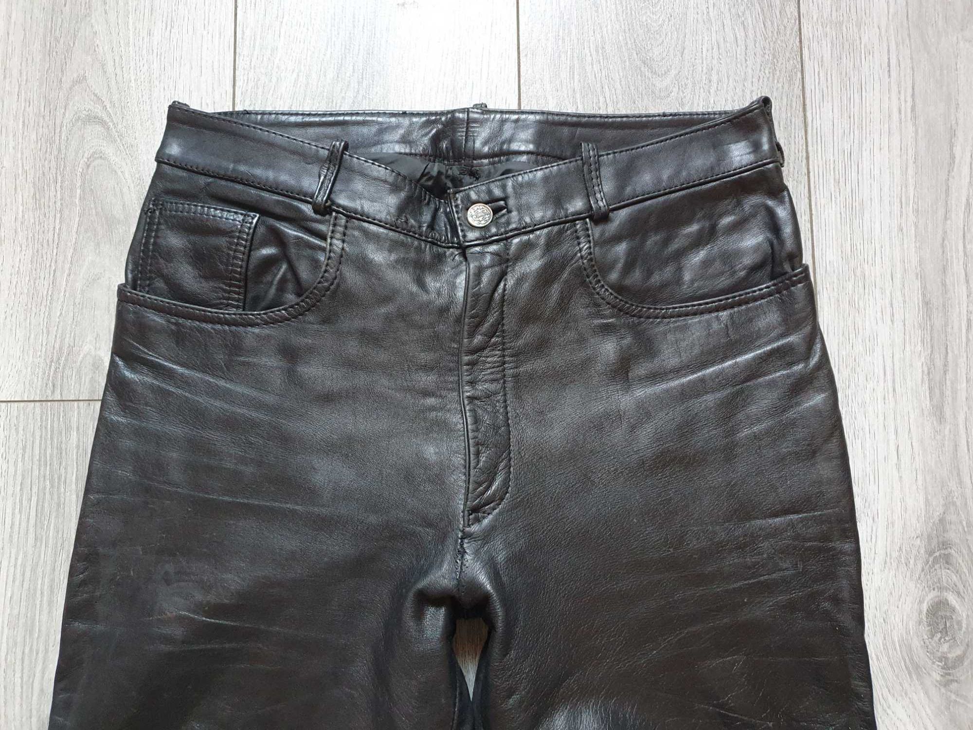 Pantaloni de piele GERMOT (rock, motor, biker) - Talie 81 cm