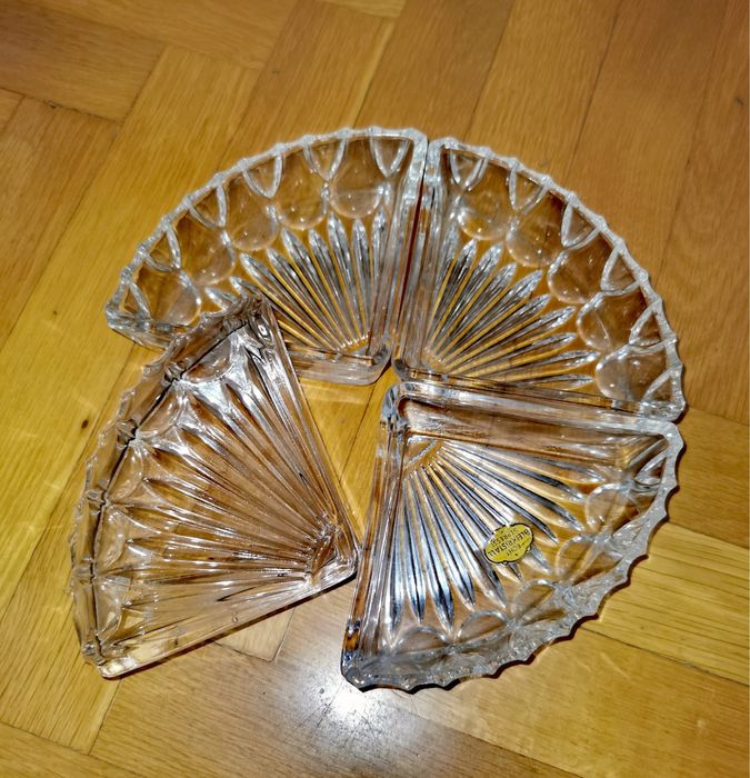 Антикварни кристални коктейлни чинийки за ядки , снакс и др. Маркирани