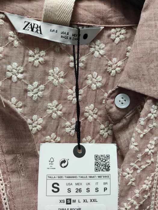 Rochie lunga Zara cu broderie noua cu eticheta