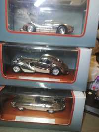 Porche 906, Bugatti Coupe Atlantic, Jaguar E Coupe - machete Silver