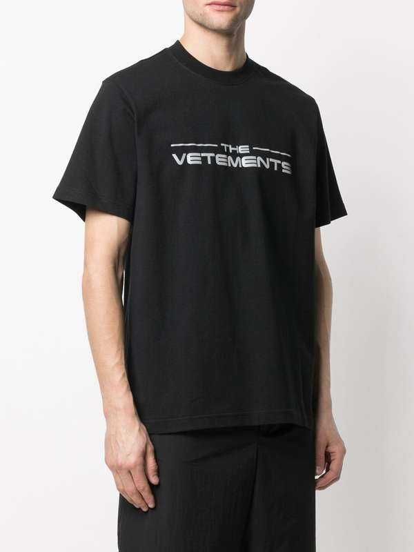 VETEMENTS Black Logo Print Relaxed Мъжка / Дамска Тениска size L и XL