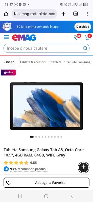 Samsung tab A8 impecabila