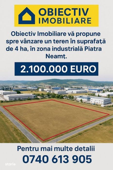 Teren 4 ha -Piatra Neamt , zona industriala