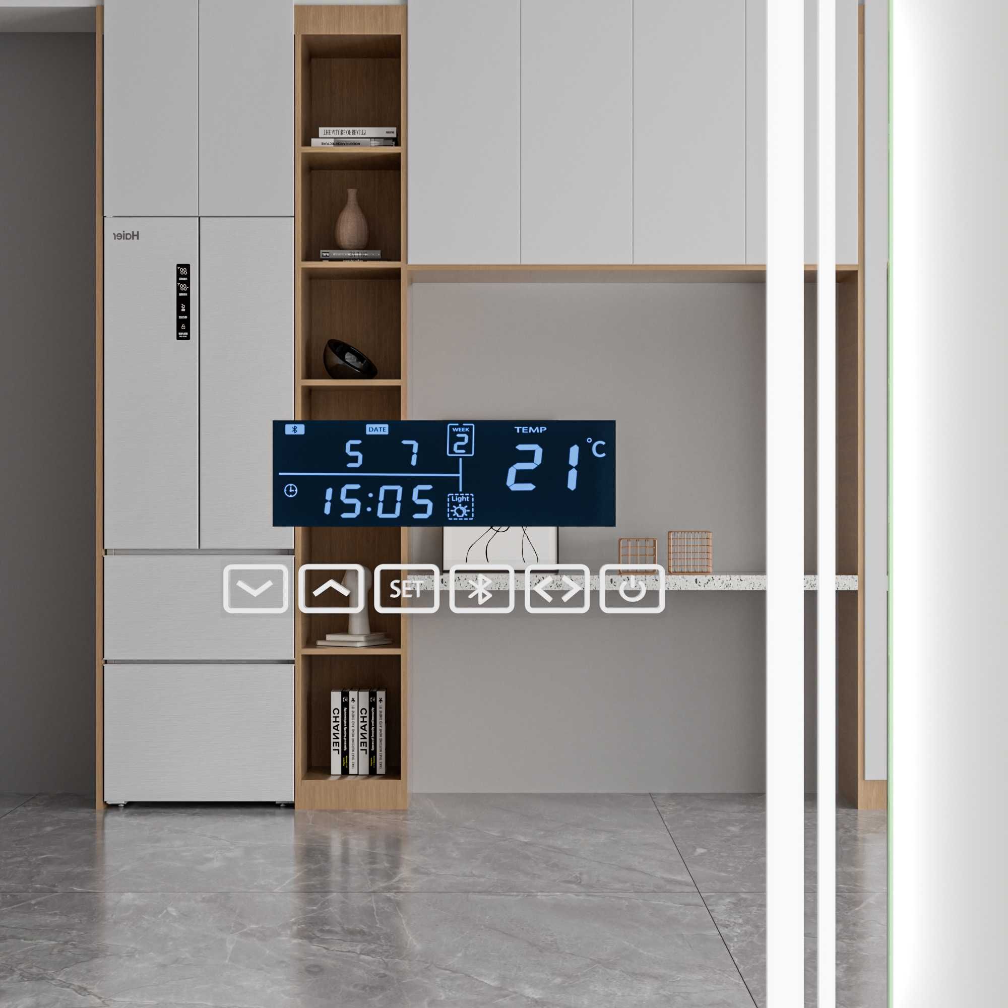 Oglindă LED Modica 604 cu Bluetooth si Ceas digital