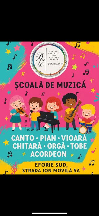 Cursuri de pian/canto/tobe/acordeon/vioara/chitara