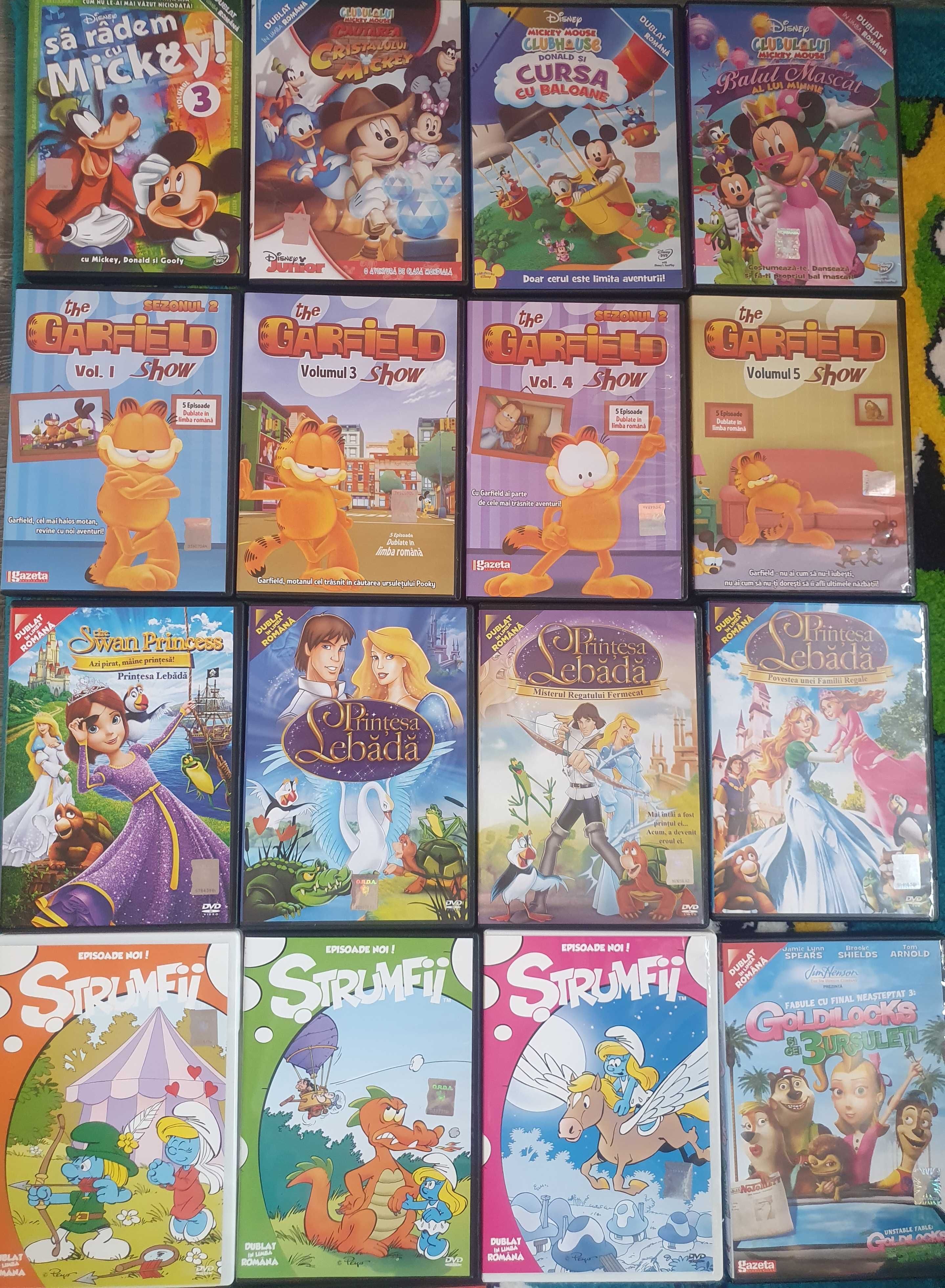 DVD-uri cu desene animate, Prințesa Lebadă, Mickey, Garfield, Strumfii