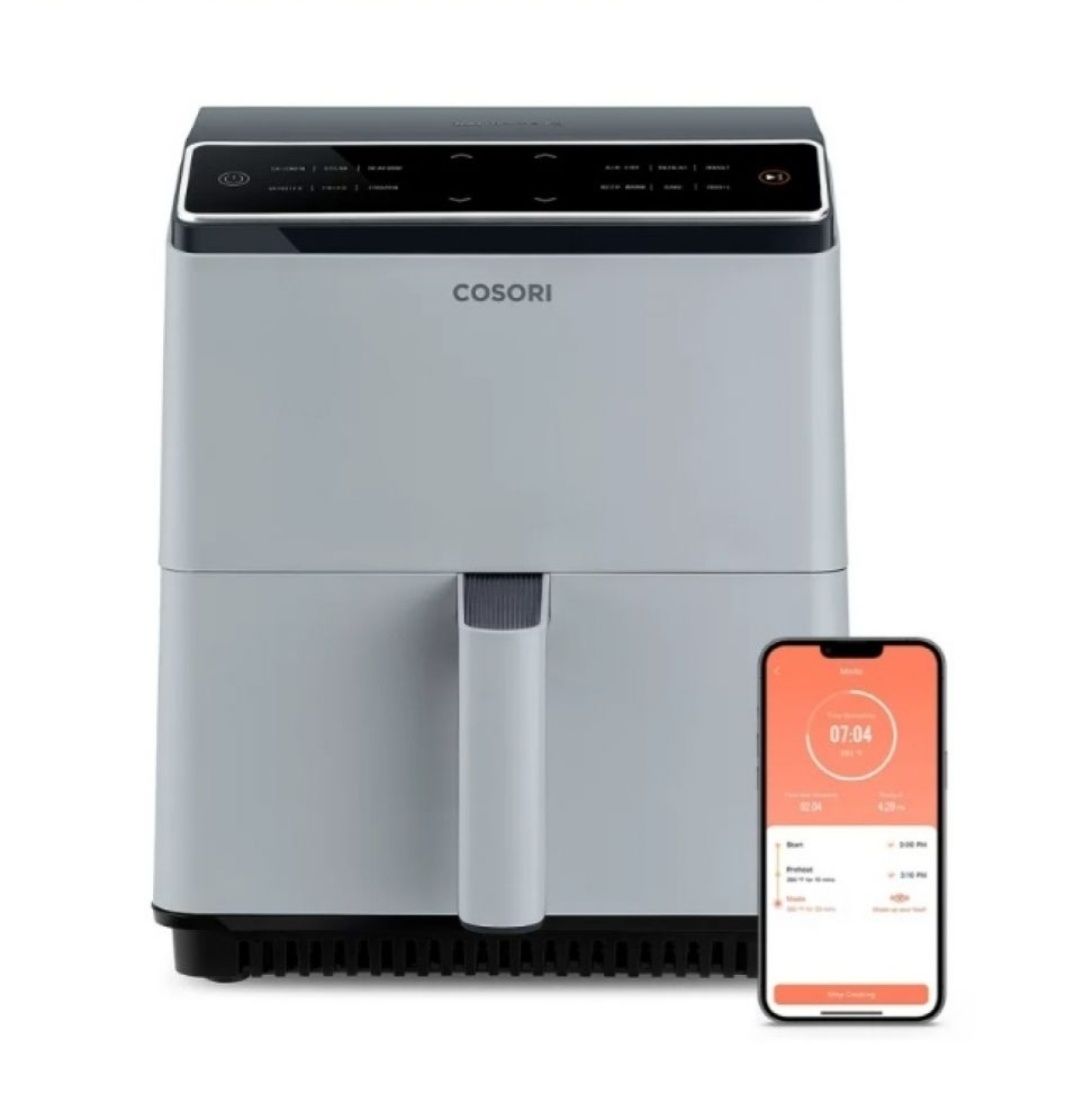 Фритюрник с горещ въздух Cosori - Dual Blaze XXXL, 1750W, 6.4 l, сив