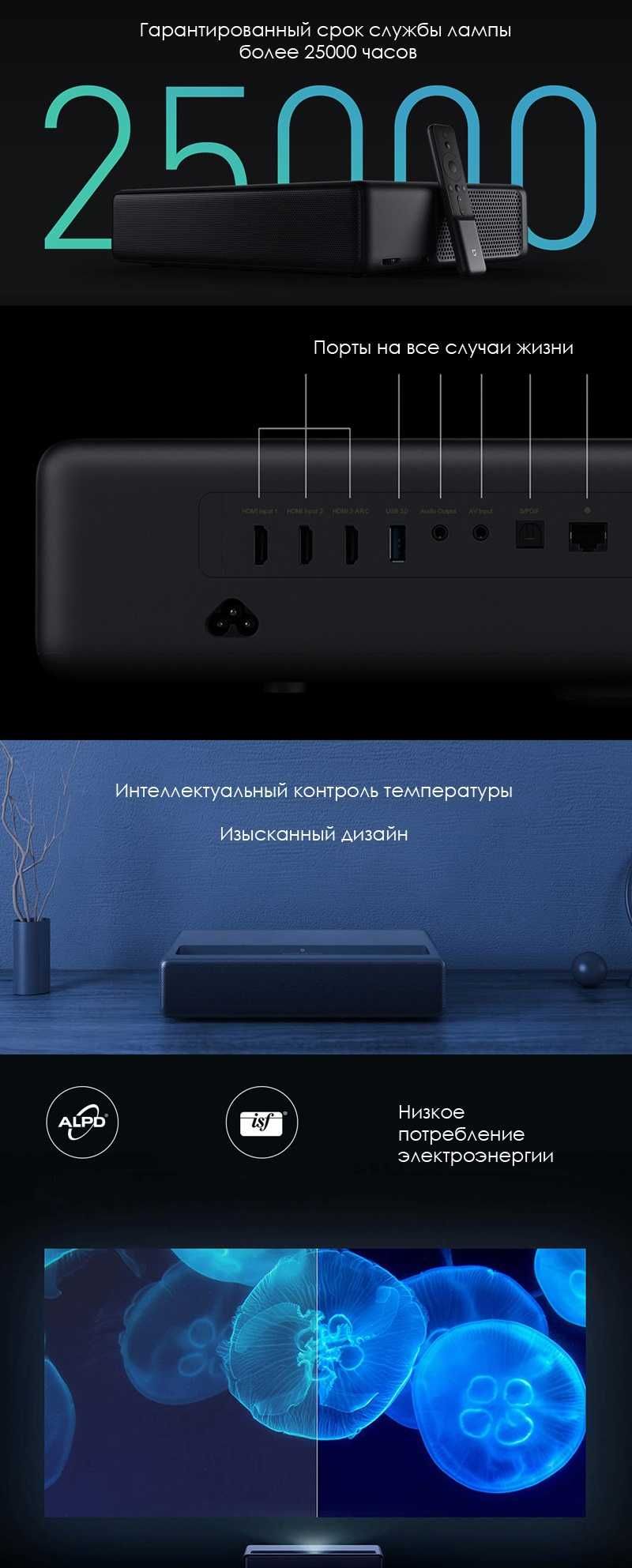 АКЦИЯ! Xiaomi Mi Mijia 1S 4K TV 100 проектор ТВ домашний кинотеатр