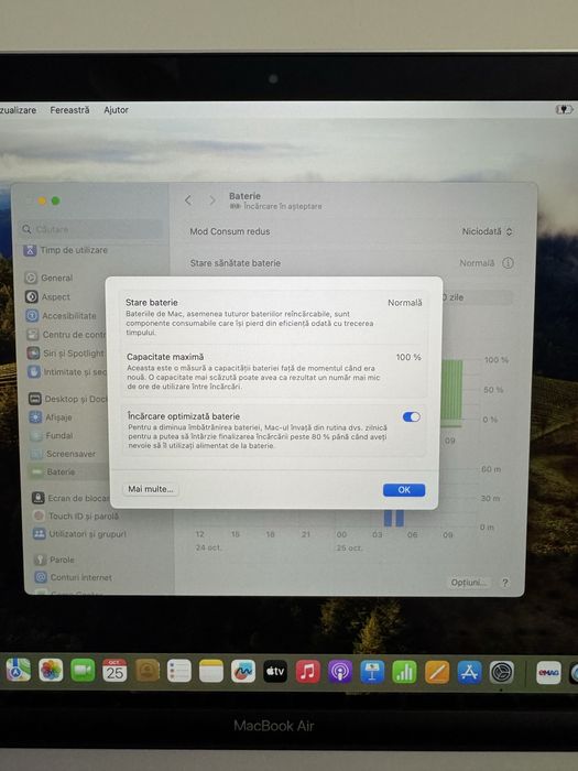 MacBook Air 13 IMPECABIL, CA NOU, 7 cicluri de incarcare, Baterie 100%