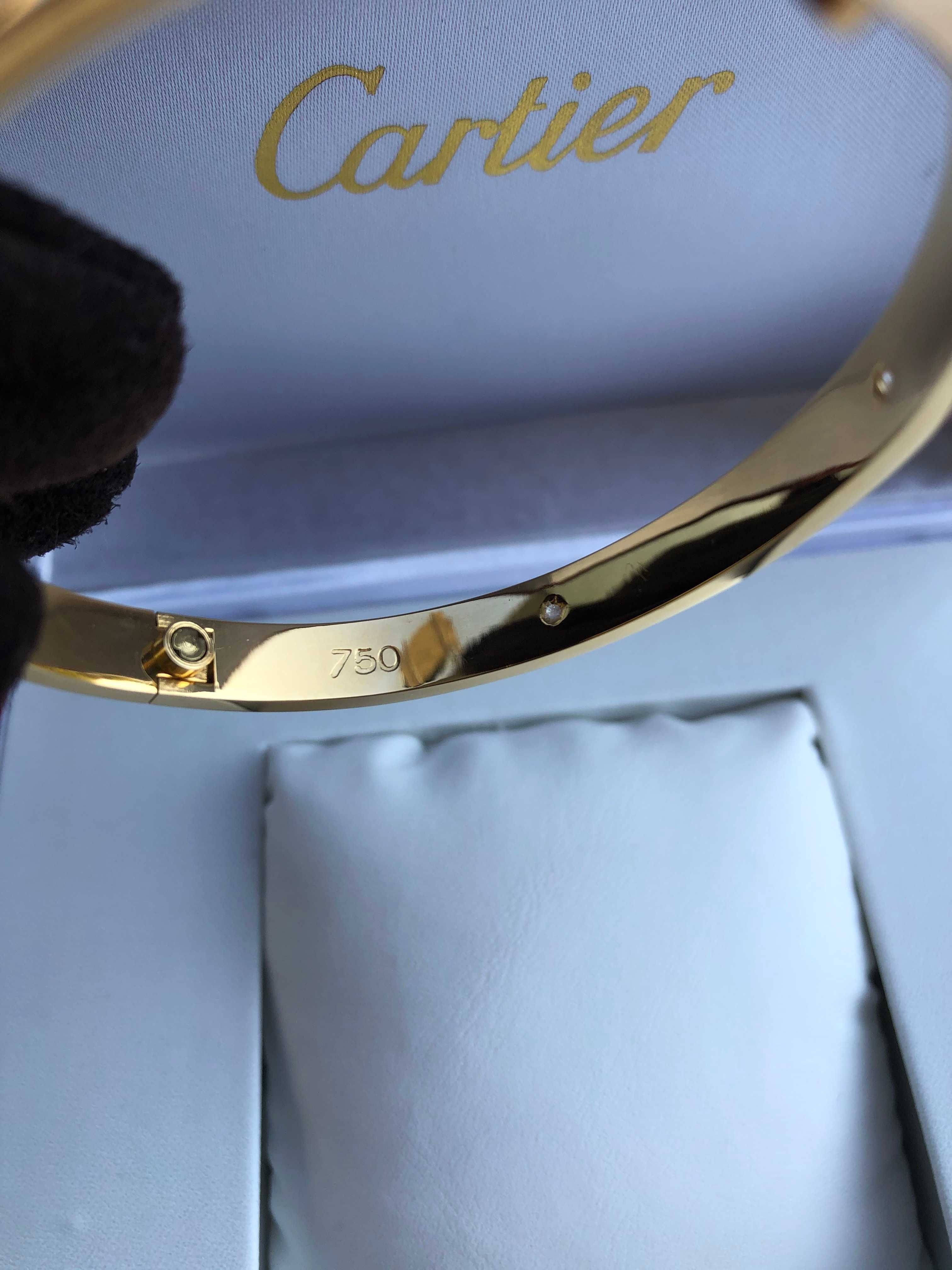 Brățară Cartier 19 Aur 750 cu diamante