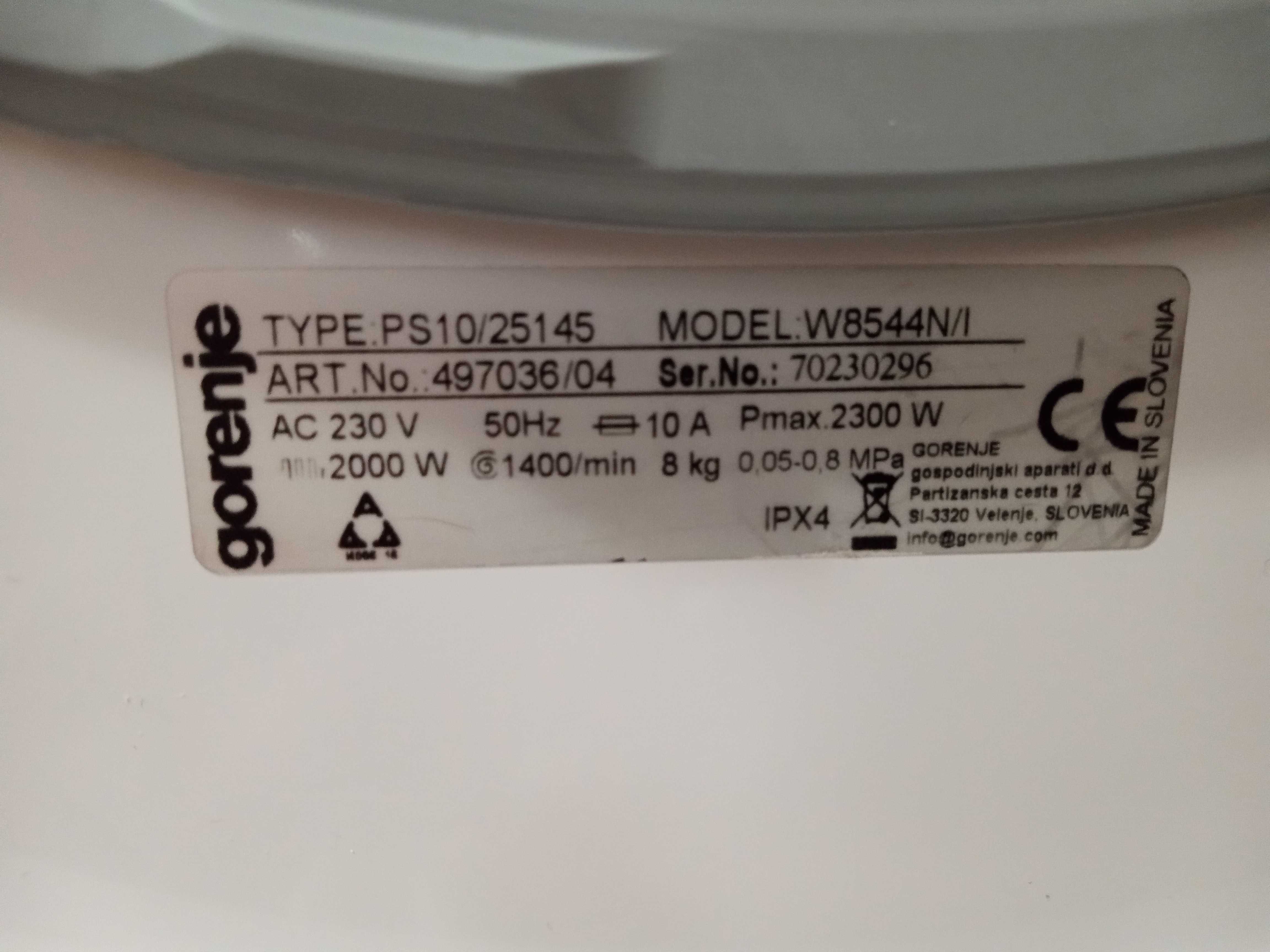 Пералня Gorenje на части, модел W854N/I