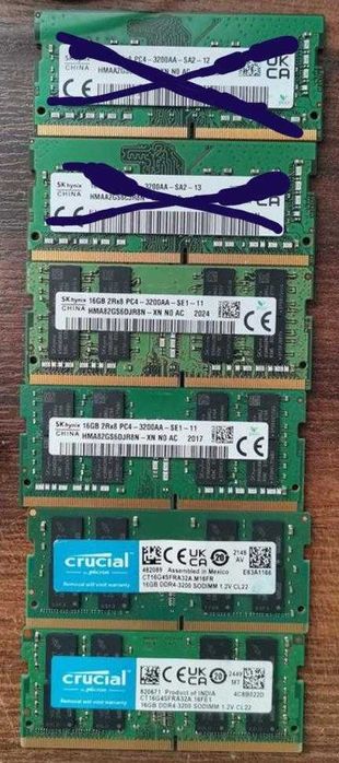 SODIMM 32gb / 3200Mhz / лаптоп рам ddr4