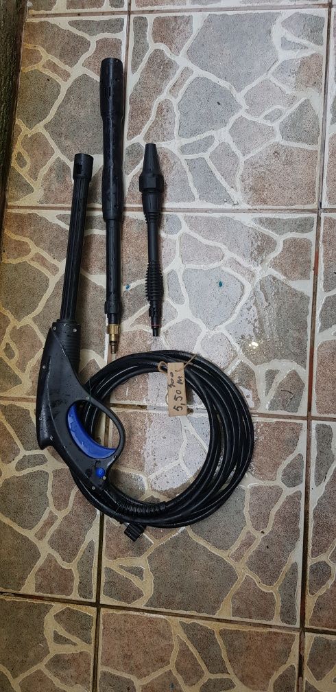 Pistol cu furtun si 2 lanci una rotativa cu ceramica si  jet evantai