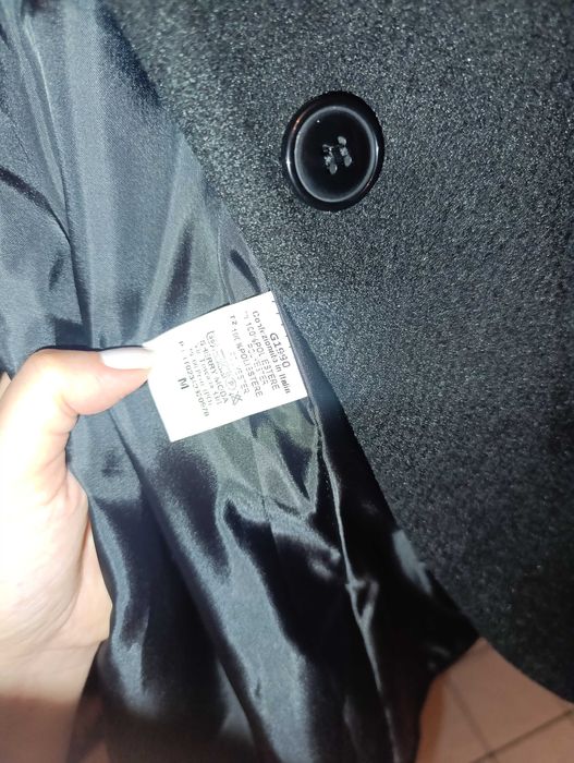 Палто с голяма яка с косъм ново