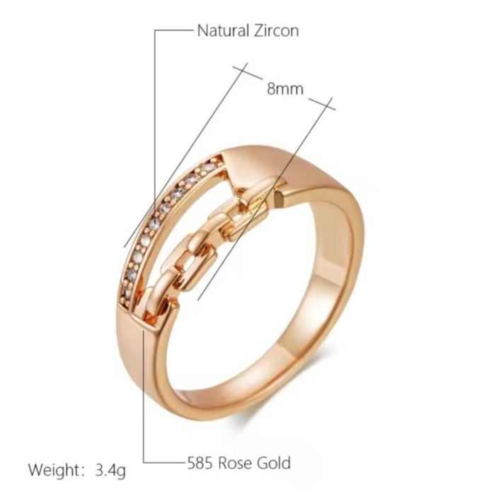 GR109, inel placat aur 14k,nou/marcat,unisex, zirconii albe,deosebit