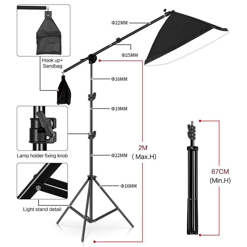 ПРОМО - Фотографско осветление с 3 броя Softbox, фон и крушки