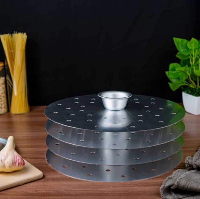 Алюминиевая мантоварка — 15 литров (34 см диаметр, 4 яруса)