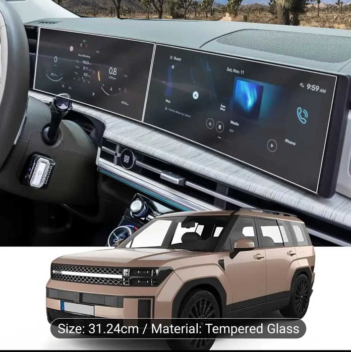 Hyundai Santa Fe защитные стекла на экраны