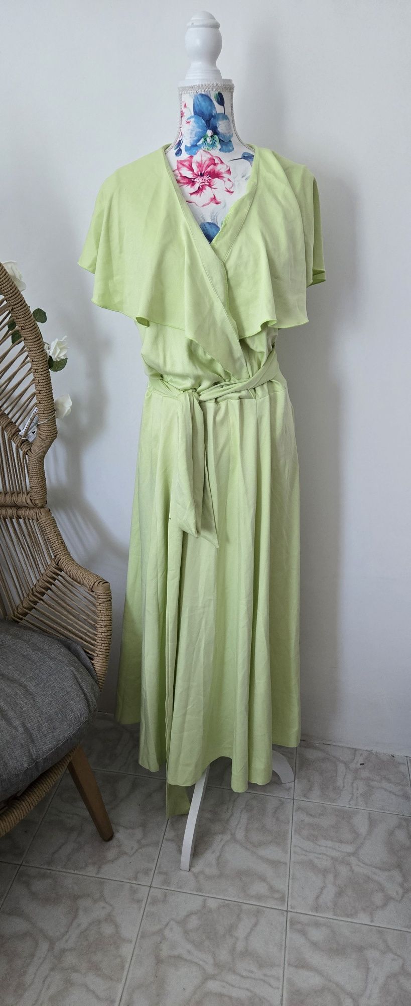 Рокля Closet London лайм ризида 50 52 54 EU 3хл 4хл гръдна: 120-132 см
