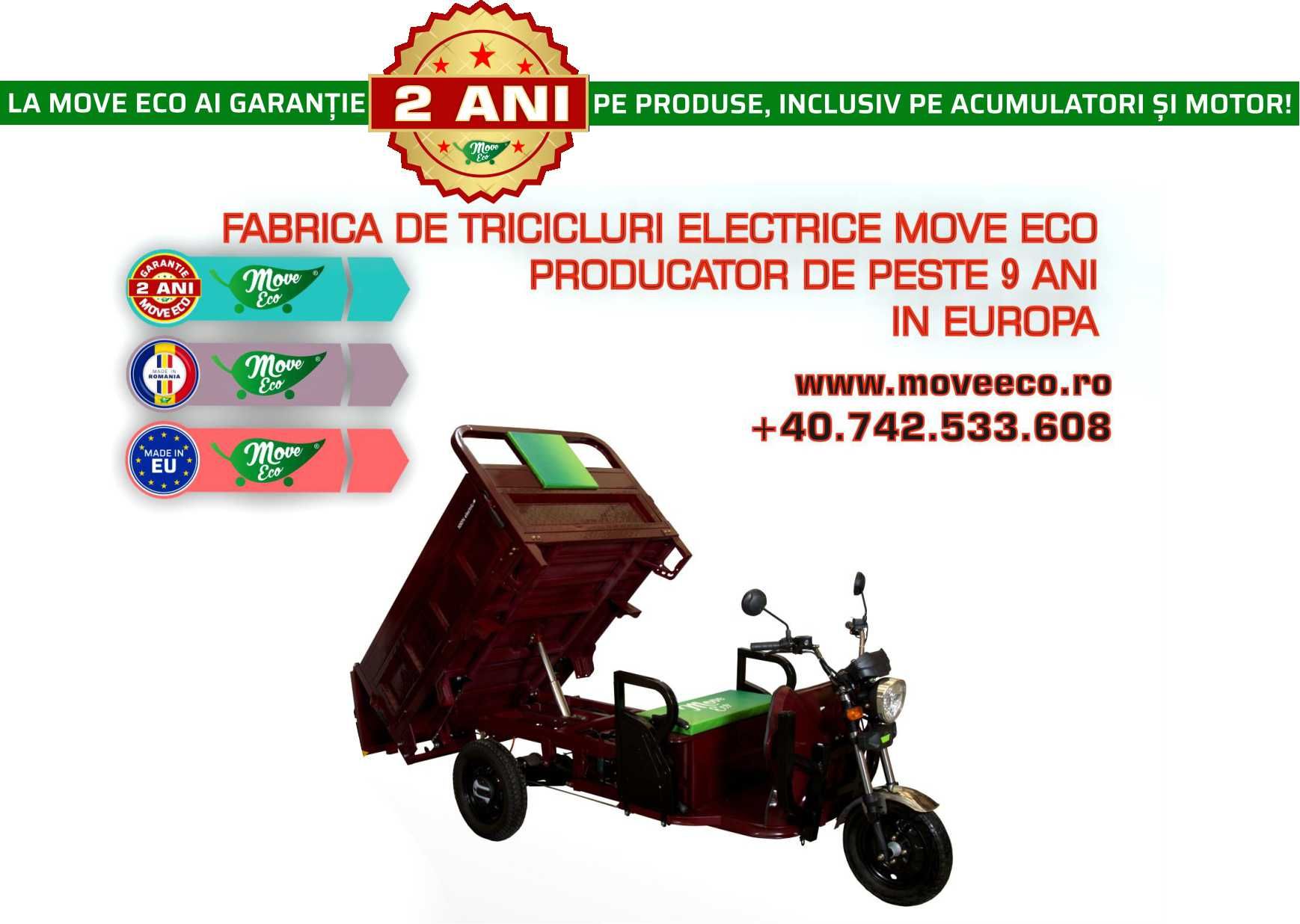 Triciclu basculabil hidraulic cu reductor CARGO 700 / Electric