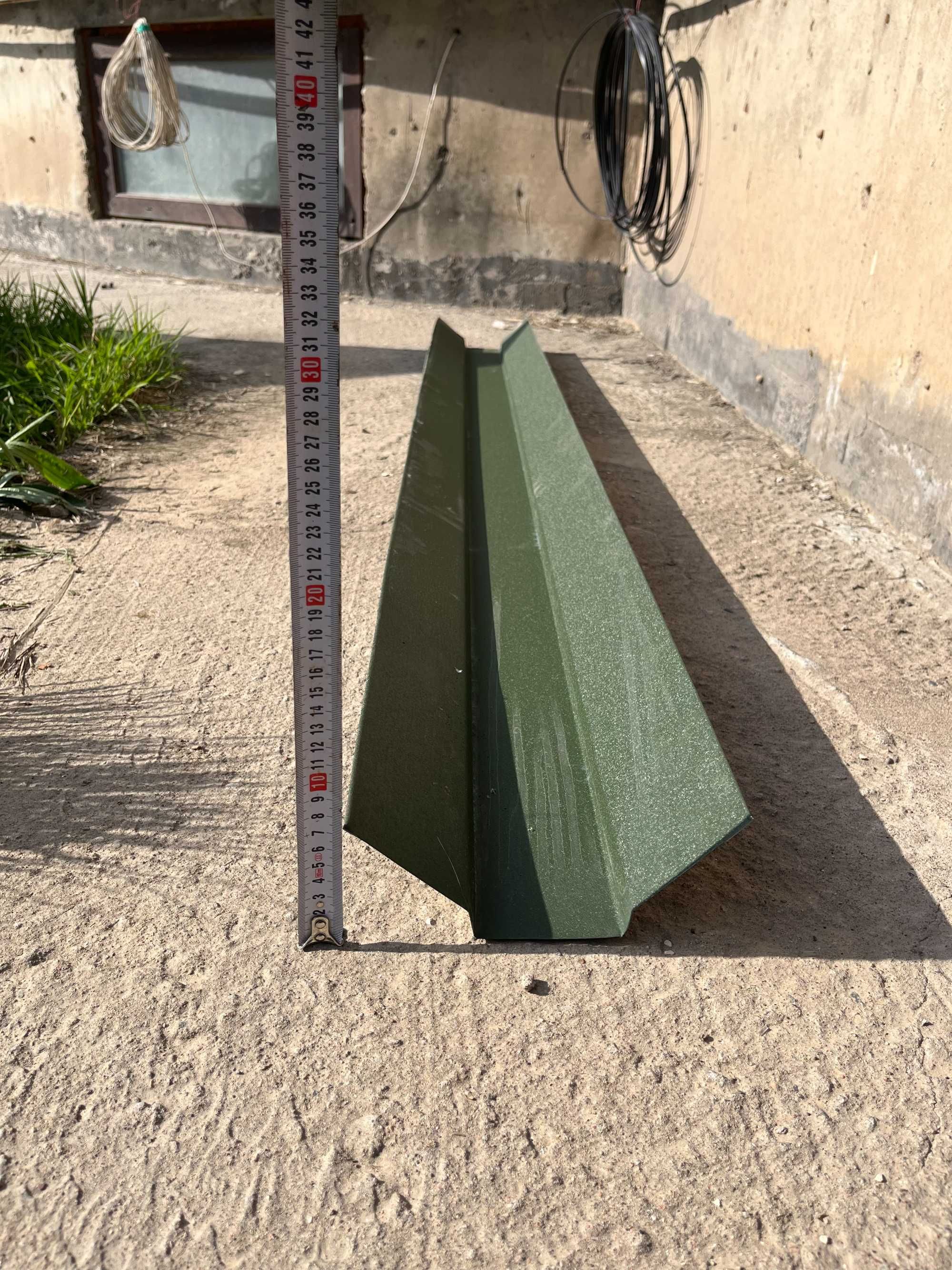 Ендова фигурная зеленая матовая длина 2м, ширина 21 см, глубина 7,5 см