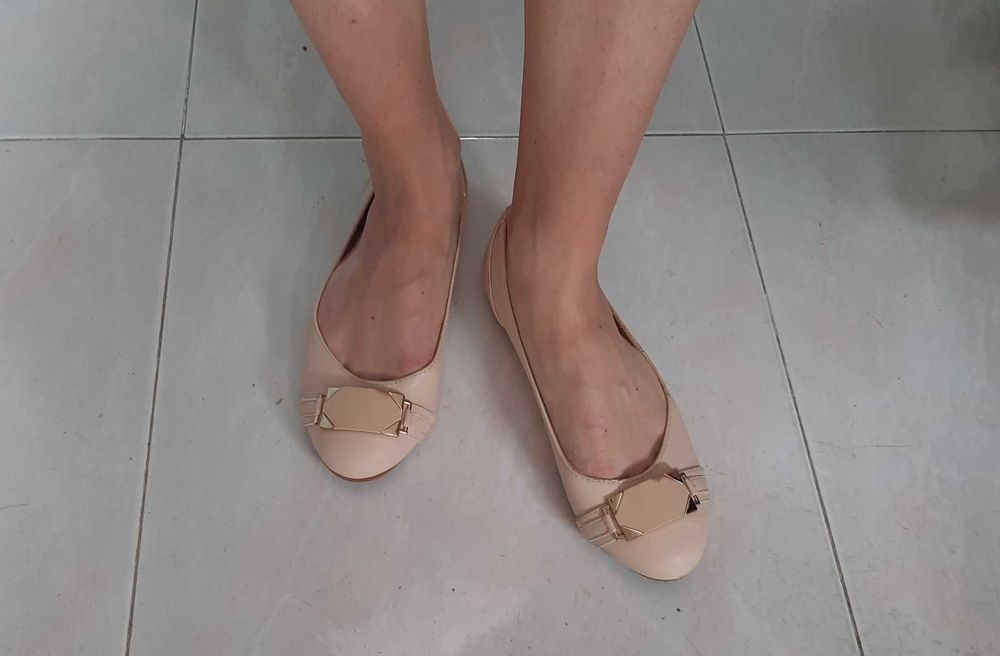 Дамски обувки, тип пантофка, цвят пудра