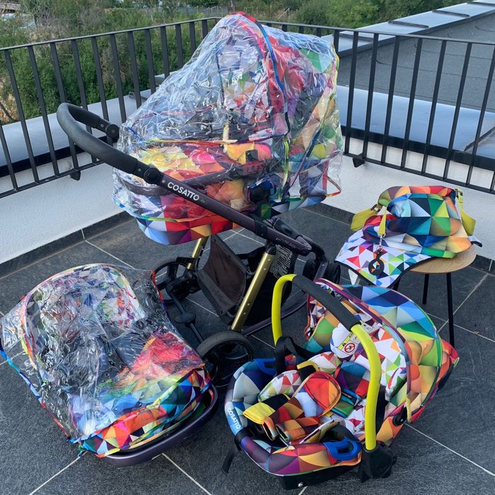 Carucior sistem 3 in 1 cu pliere compacta