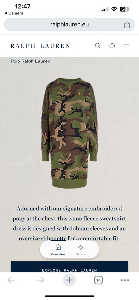 POLO Ralph Lauren : Lsl Dad Camo Dress ХЛ / Оригинал