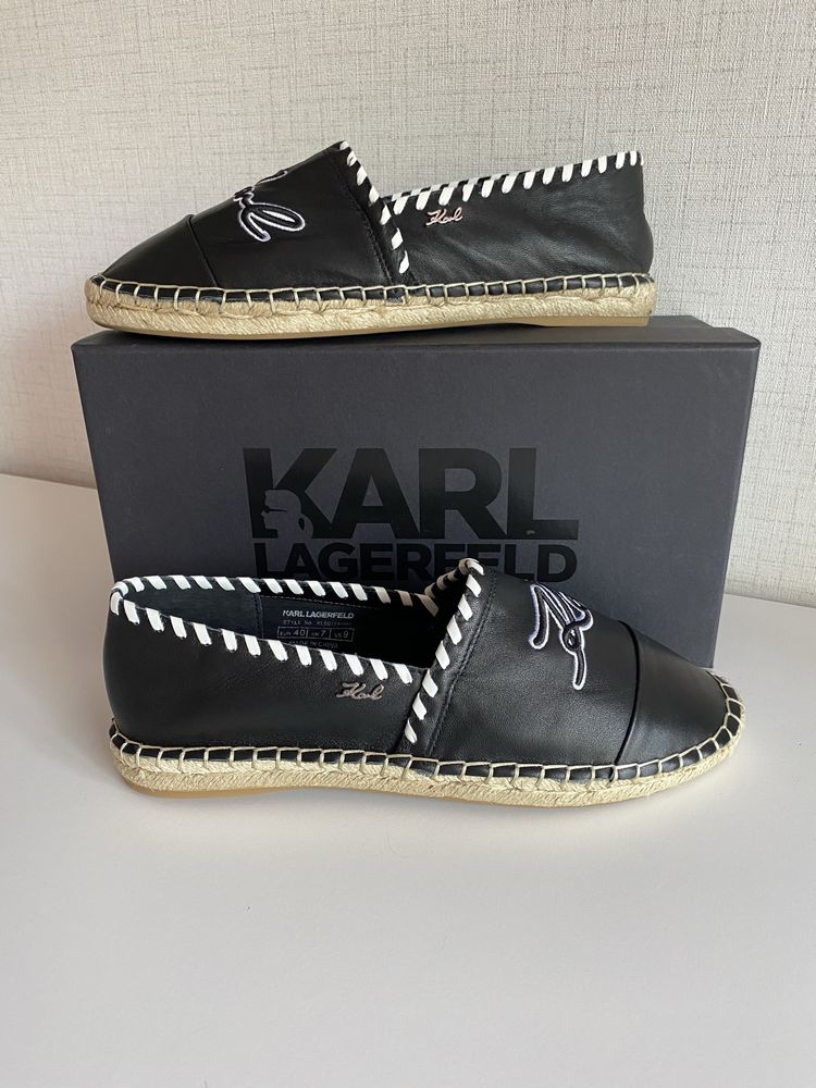 Еспадрили Karl Lagerfeld в черно,  40 номер, мокасини