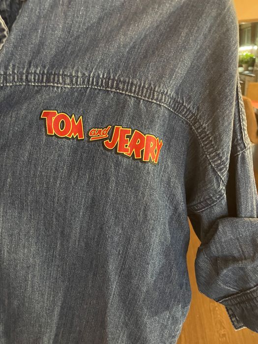 Овърсайз дънкова риза със щампа