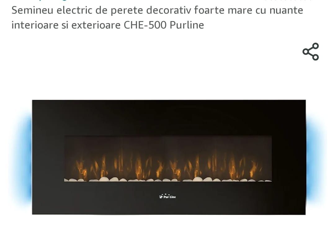 Șemineu electric pe perete