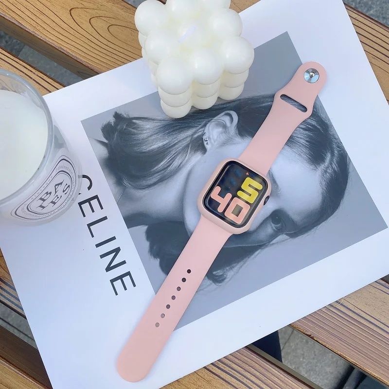 Brățară Apple Watch silicon. Roz Fondant. Măsură adult M-L 38 40 41 mm