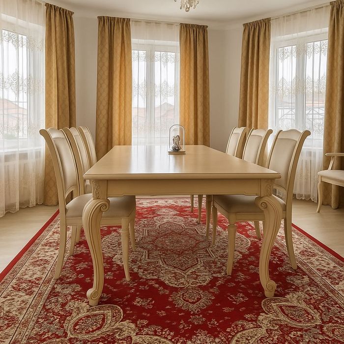 Итальянский стол и стулья из чистого дорогого дерева