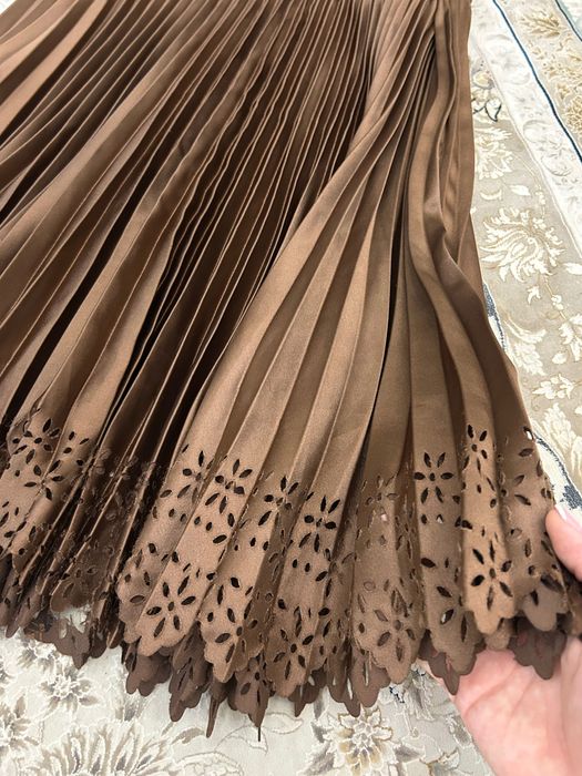 Юбка плиссе коричневая