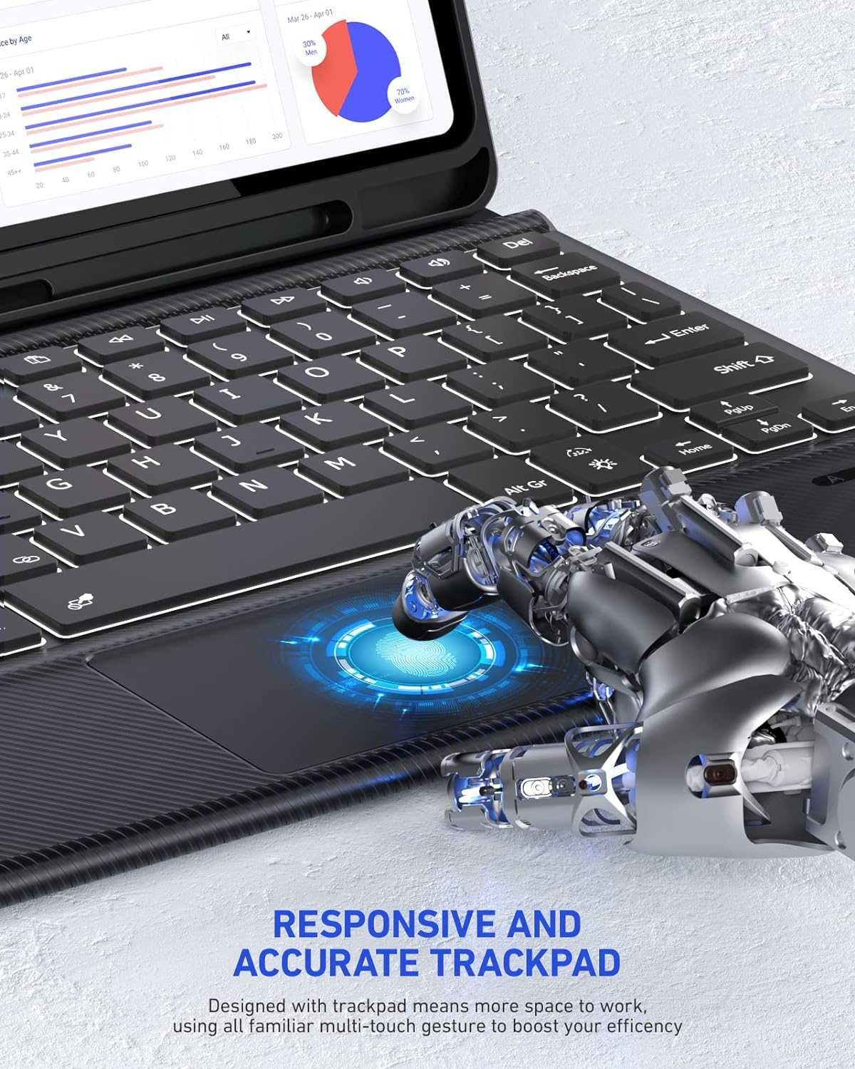 Husa Premium Tst + track, RGB, Galaxy Tab S9 Plus, REDUS de la 300RON