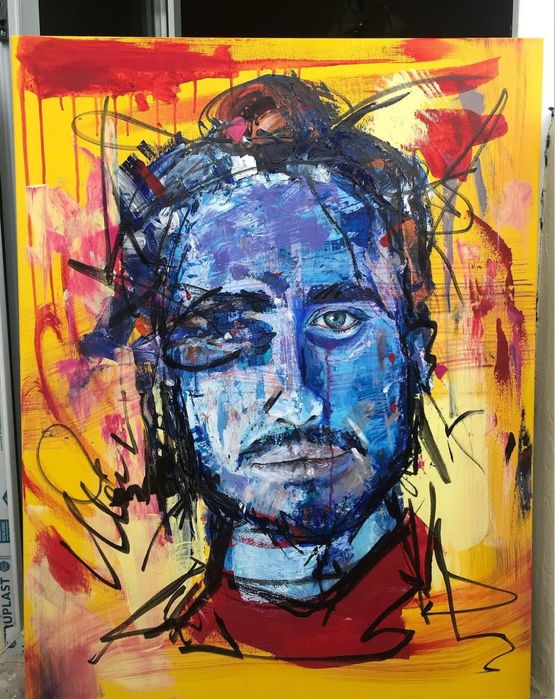 Tablouri acrilice, portrete abstracte