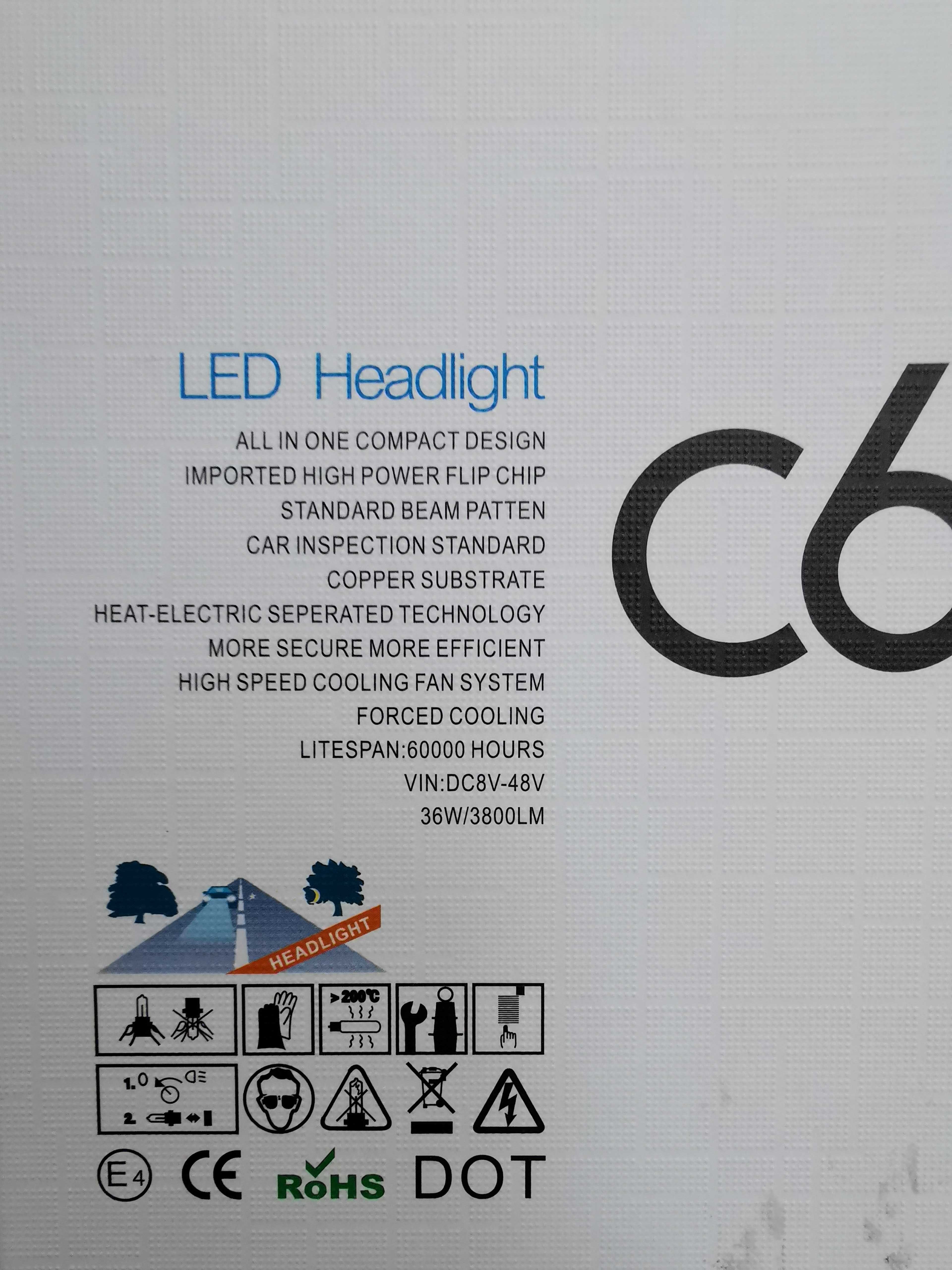 LED крушки за автомобил Leuci C6-H7, 36 W, 3800lm