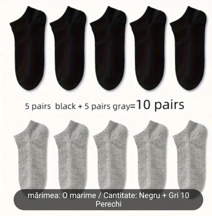 Șosete unisex confortabile si respirabile--set 10 perechi