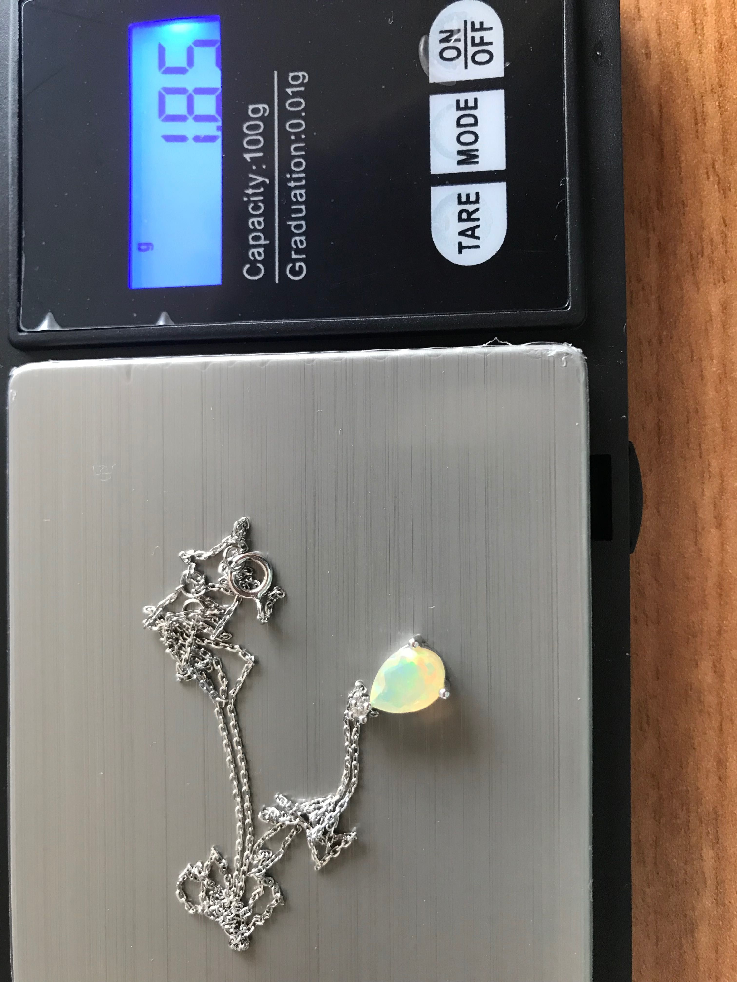 pandant aur 14k- lant de 18k opal etiopian si diamant