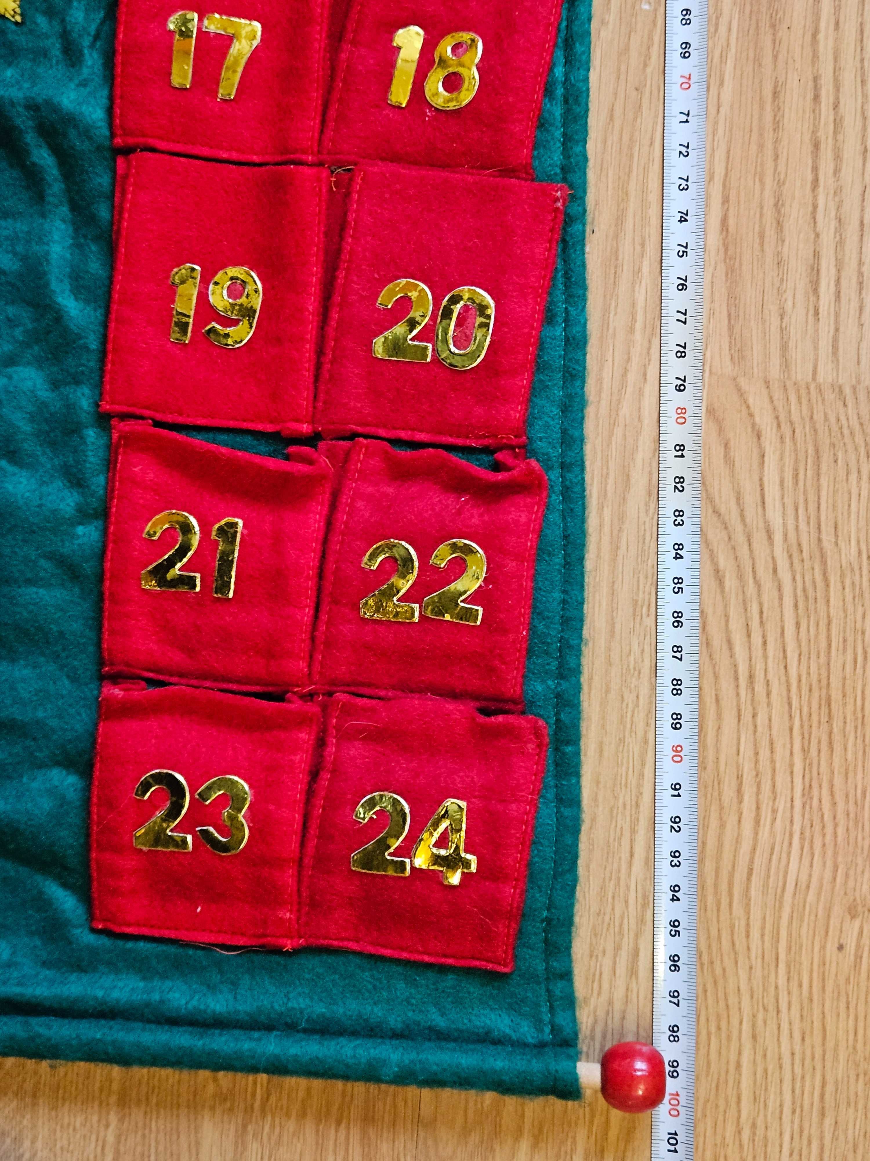 Calendar Advent de Craciun din material foarte frumos