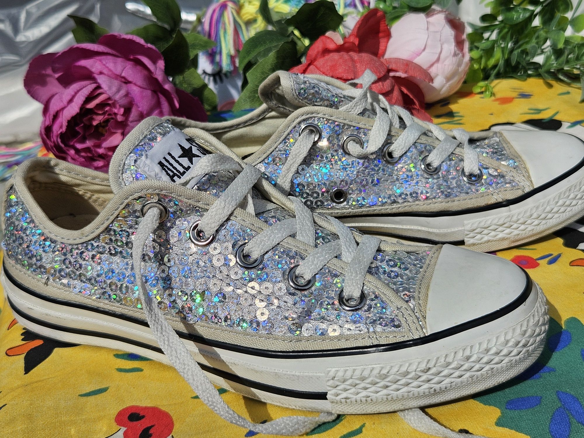 Converse оригинални кецове с пайети