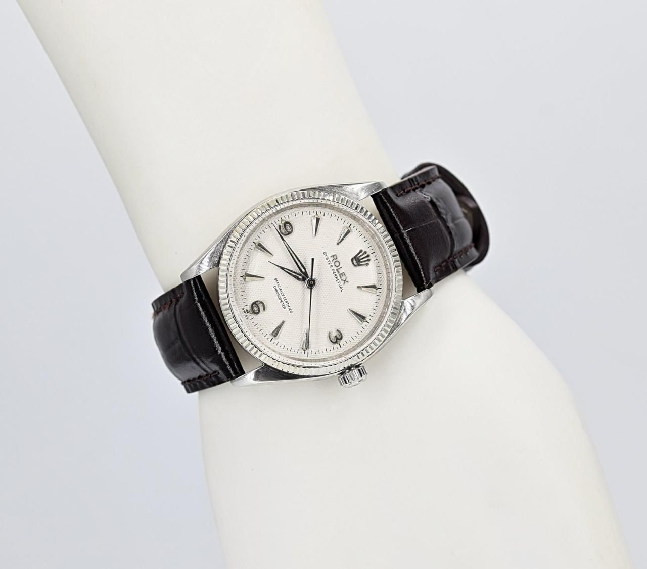 Изключителен Rolex Oyster Perpetual. Автоматичен часовник. Стомана. Бя