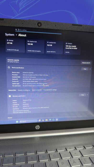 Laptop HP 15s i5/16GB/512GB Tastatura Iluminata