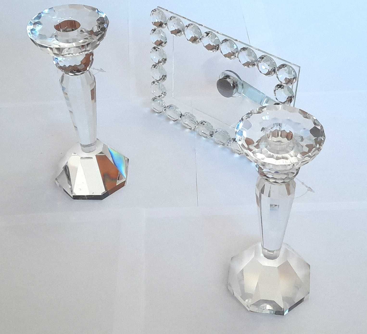 Set cristal, 2 sfesnice, marimi diferite si rama fotografie Mobexpert
