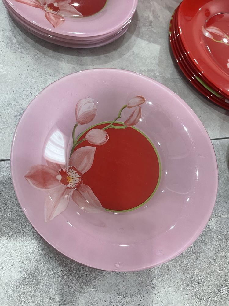 Сервиз люминарк красно розовый