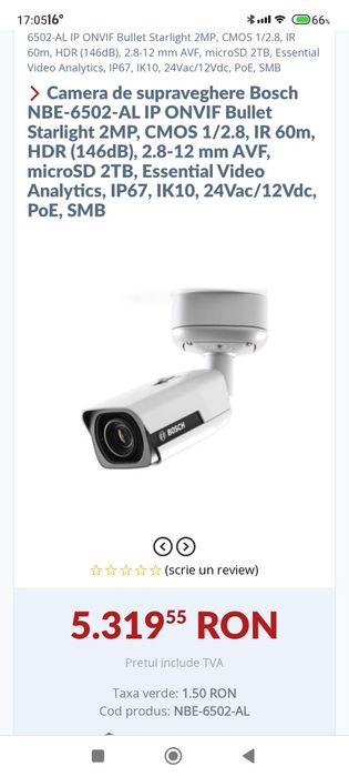 Camera supraveghere Bosch NBE 6502 AL